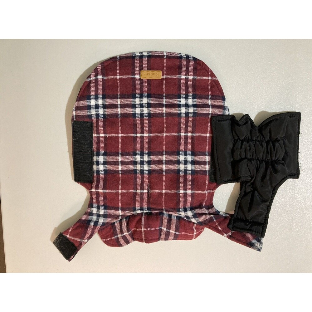 Kuoser Cozy Waterproof Windproof Reversible British Style Plaid Dog Vest Size S